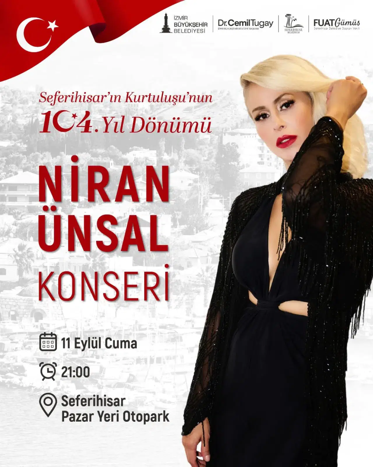 Seferihisar kurtuluşunun 104. yılını Niran Ünsal konseriyle kutlayacak