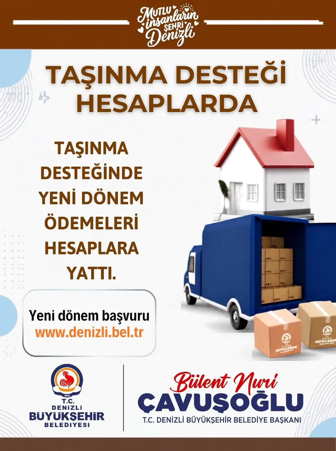 Denizli'de taşınma telaşı yaşayan ailelere belediyeden nakit desteği