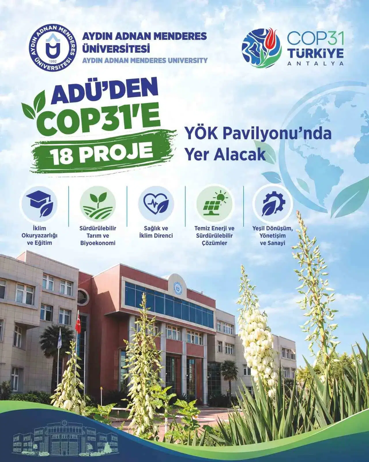 Aydın’ın bilimsel iklim seferberliği: 18 proje dünya sahnesine taşınıyor