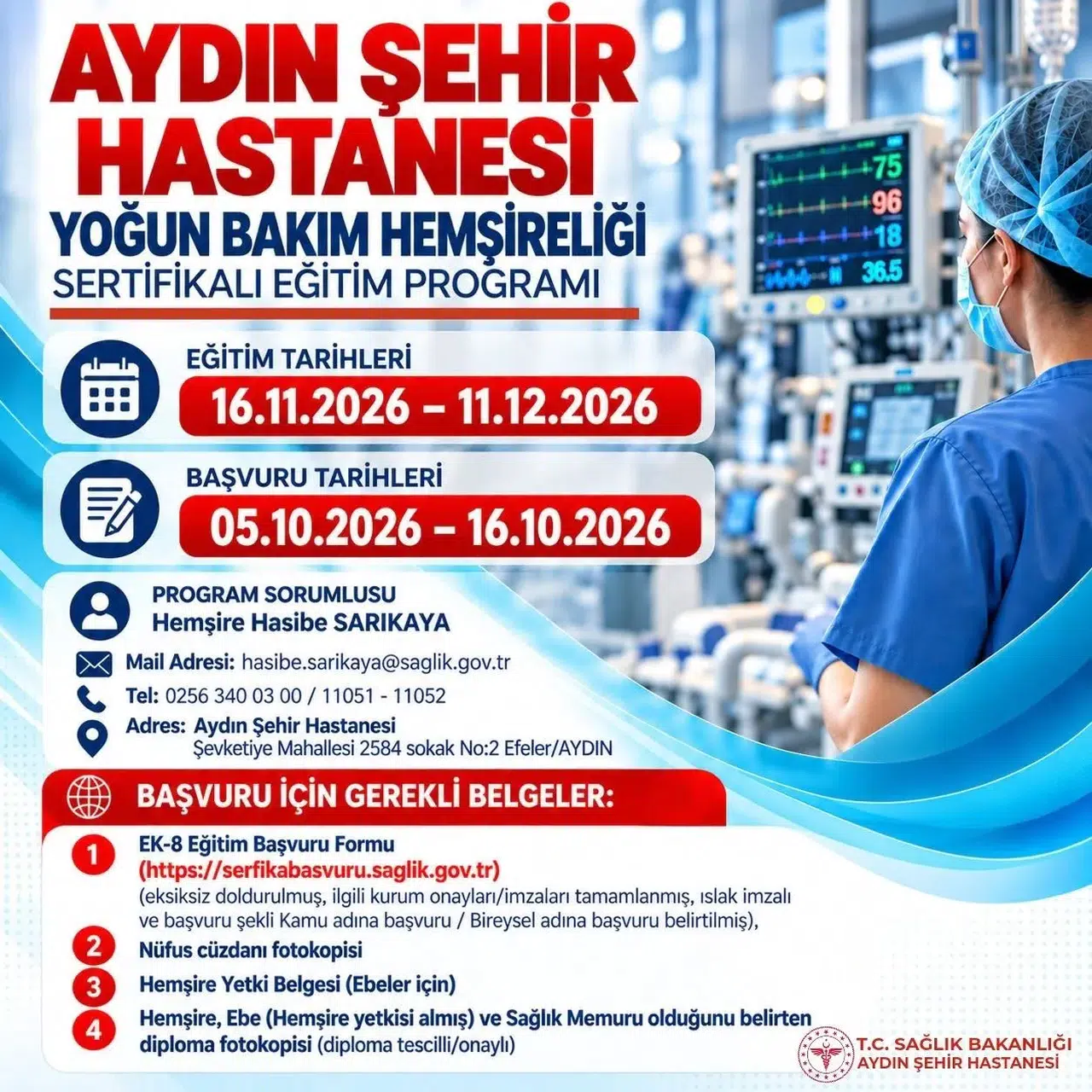 Aydın Şehir Hastanesi’nden sağlıkta uzmanlık hamlesi: Yoğun bakım hemşireleri için kritik eğitim başlıyor