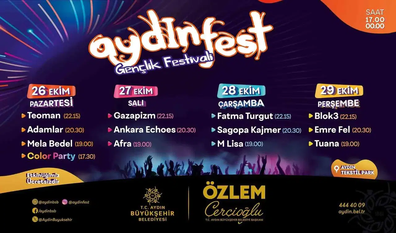 Aydın’da Cumhuriyet coşkusu dört gün sürecek: Dev isimler festivalde buluşuyor