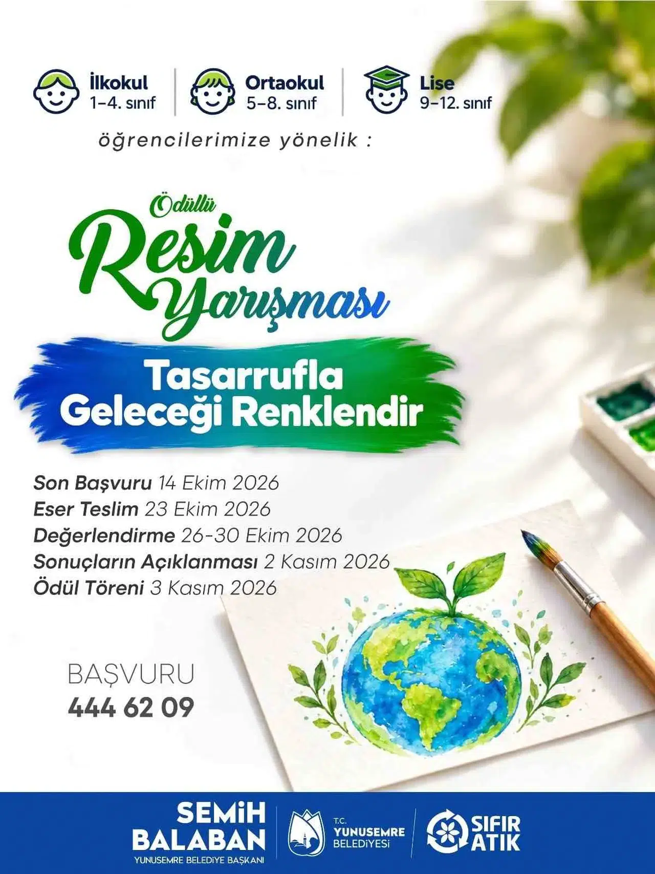 Yunusemre'de tasarruf heyecanı uzadı: Öğrenciler ödüller için fırçayı eline alıyor