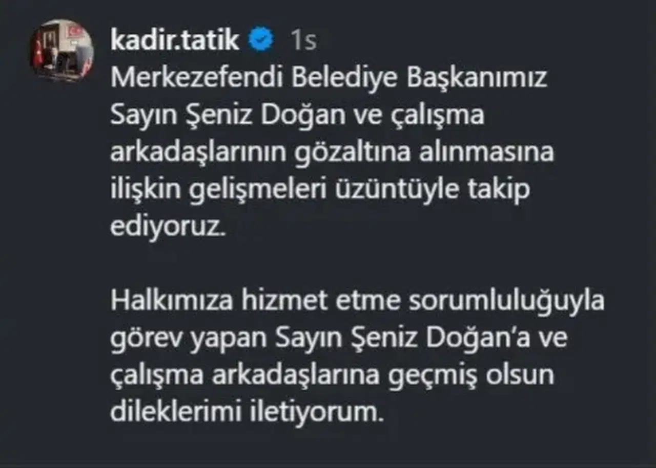 Tavas Belediye Başkanı Tatık'tan Şeniz Doğan mesajı: Demokrasi vurgusu yaptı