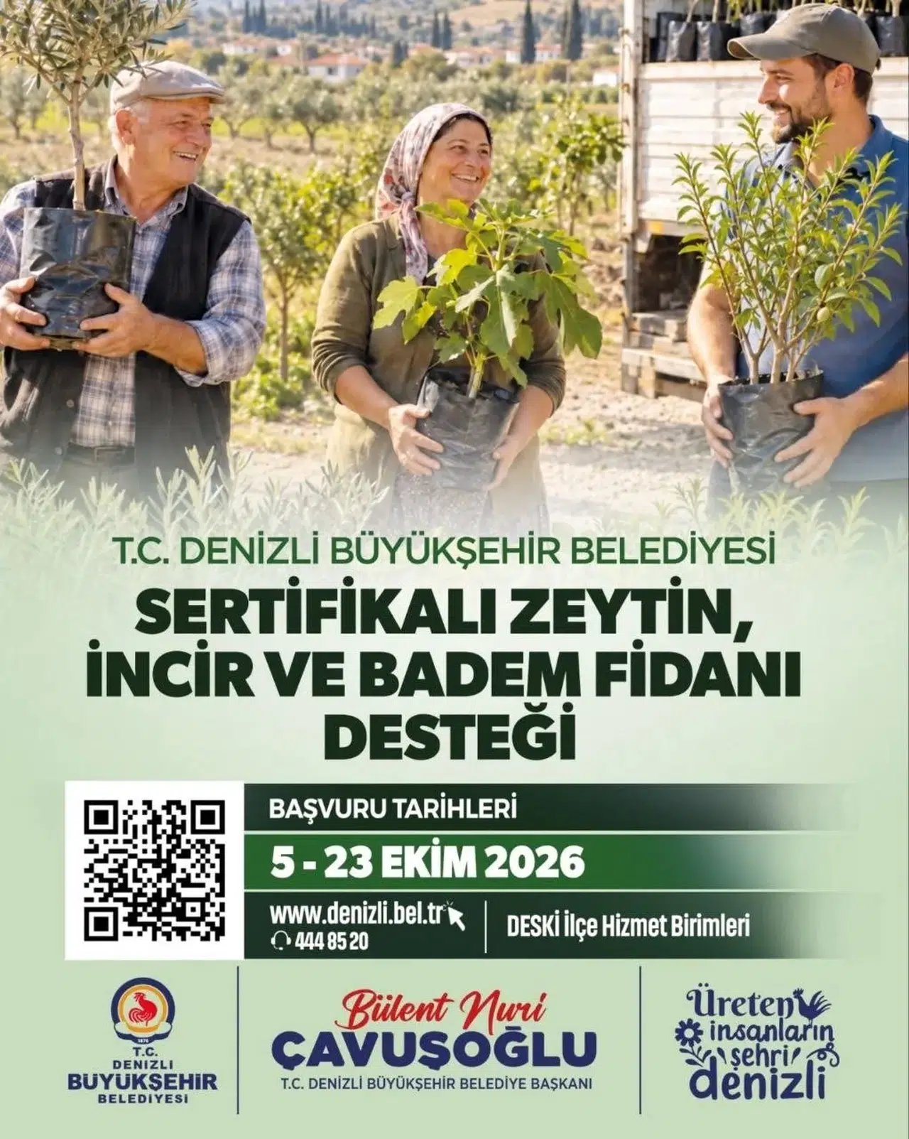 Denizli'de tarımsal kalkınma hamlesi: Üreticiye sertifikalı fidan desteği müjdesi