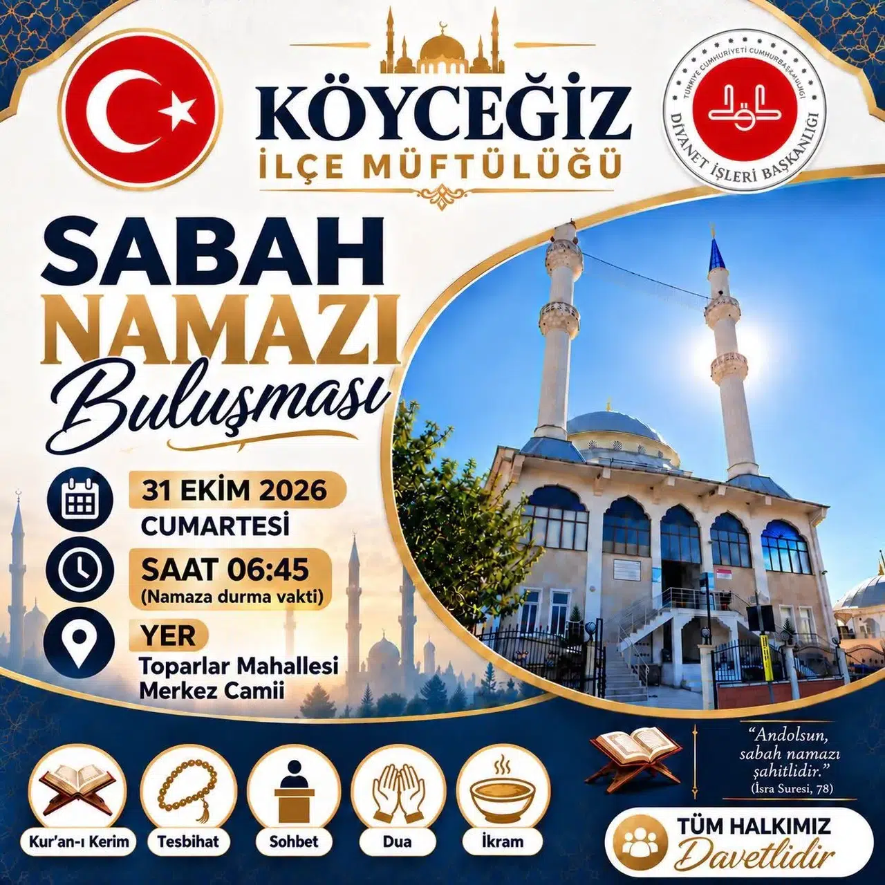 Köyceğiz'de manevi iklim Toparlar'da buluşuyor: Sabah namazında gönüller birleşecek
