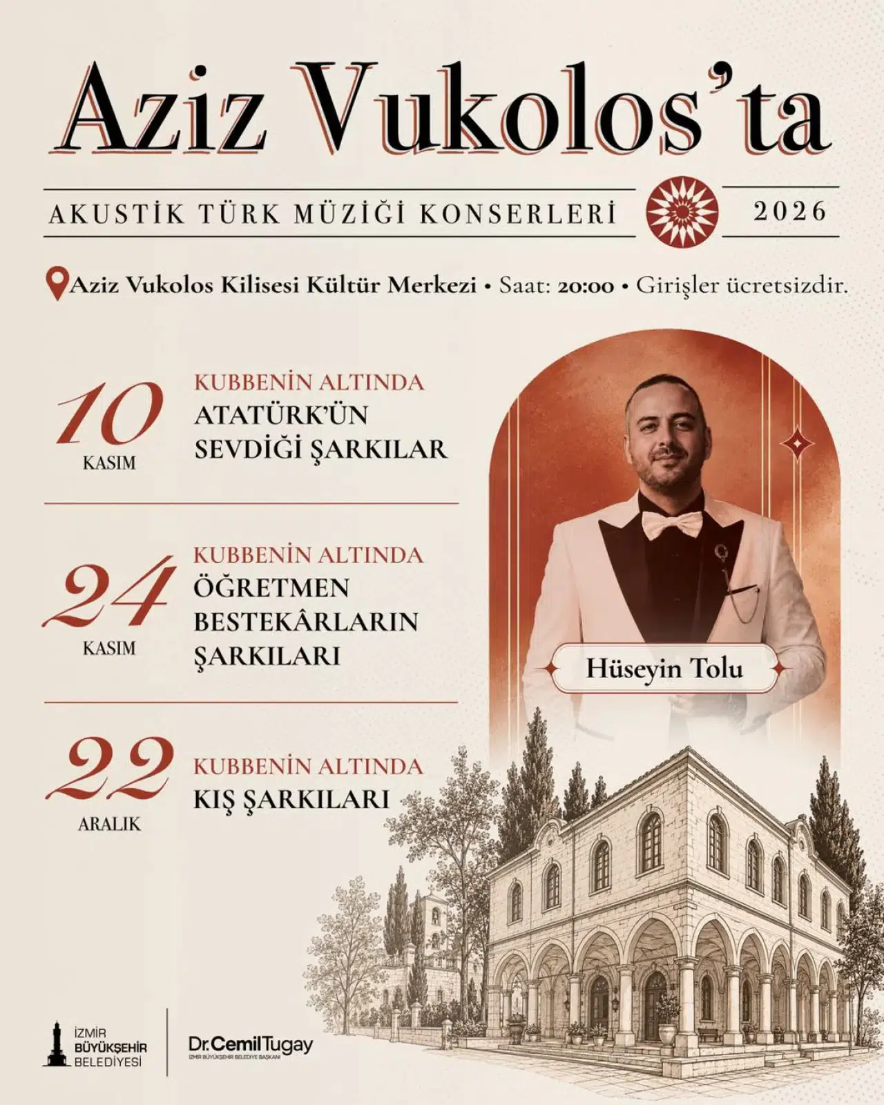 Aziz Vukolos’ta akustik müzik konserleri başlıyor