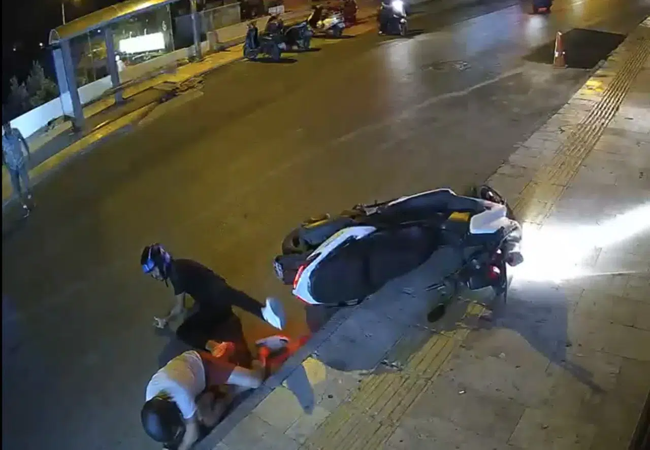 Bodrum'da motosikletlerin çarpışma anı saniye saniye kaydedildi