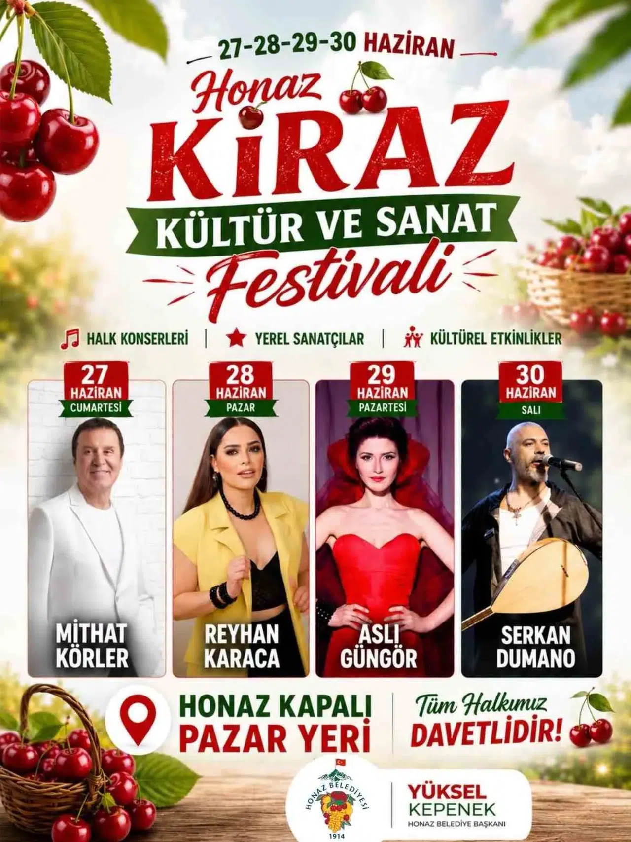 Honaz’da kiraz mevsimi şölenle taçlanıyor: Dört gün sürecek dev festival başlıyor