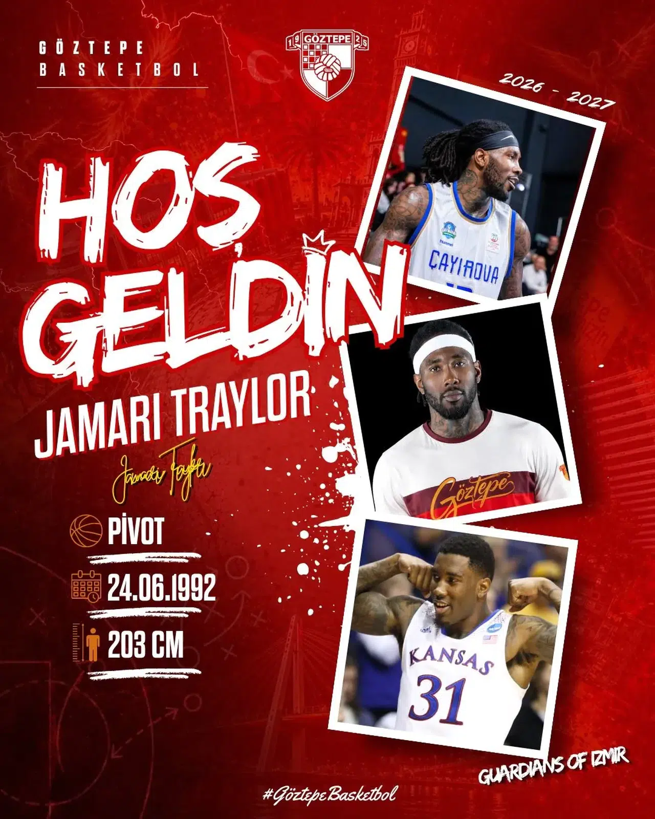 Göztepe'den pota altına şampiyon takviye: Jamari Traylor imzayı attı