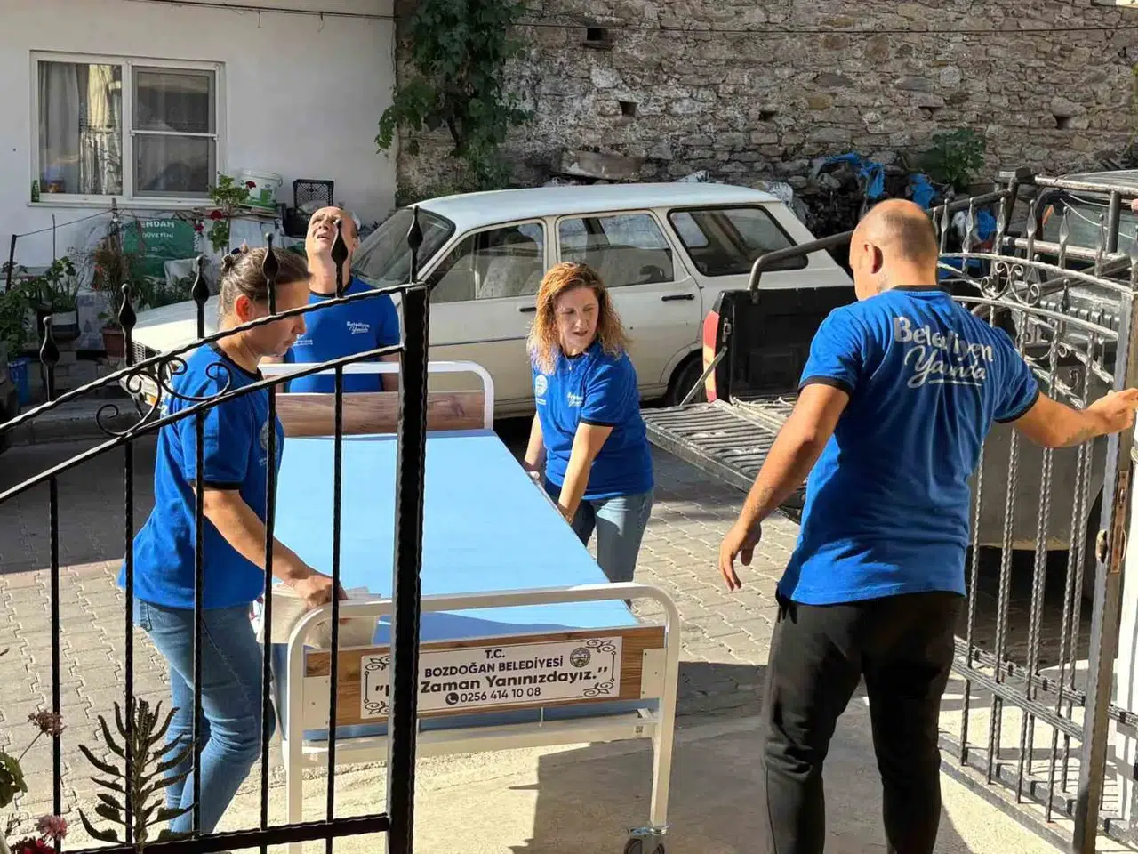 Bozdoğan’da gönül belediyeciliği: İhtiyaç sahiplerinin evine huzur taşıyorlar