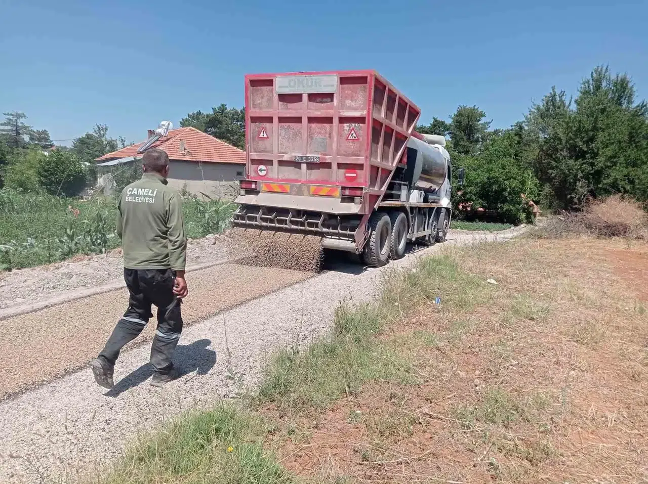 Çameli’de ulaşım seferberliği: Başkan Arslan sahadaki çalışmaları denetledi