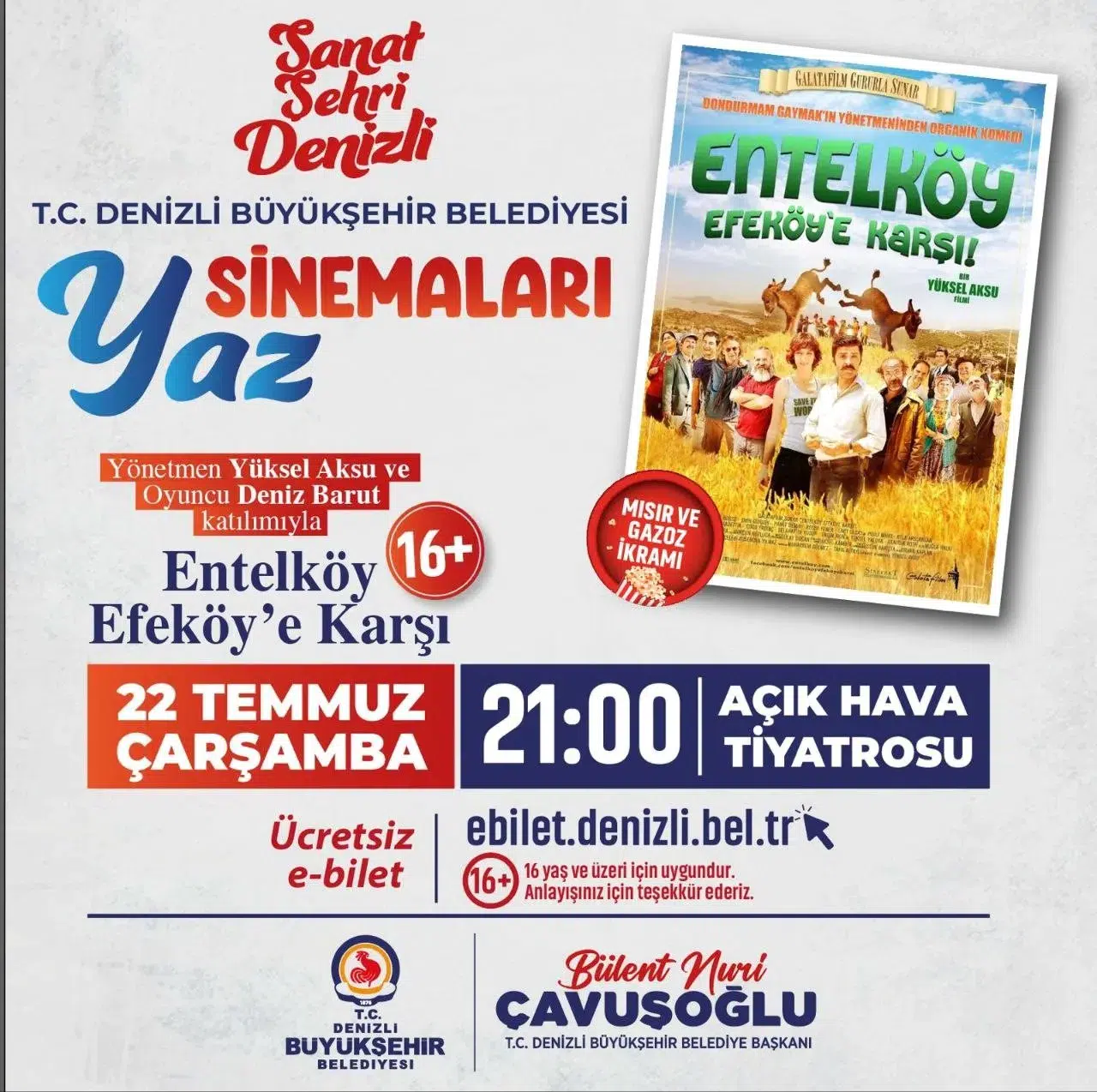 Denizli’de yıldızlar geçidi: Entelköy Efeköy’e Karşı filmi özel gösterimle izleyiciyle buluşuyor