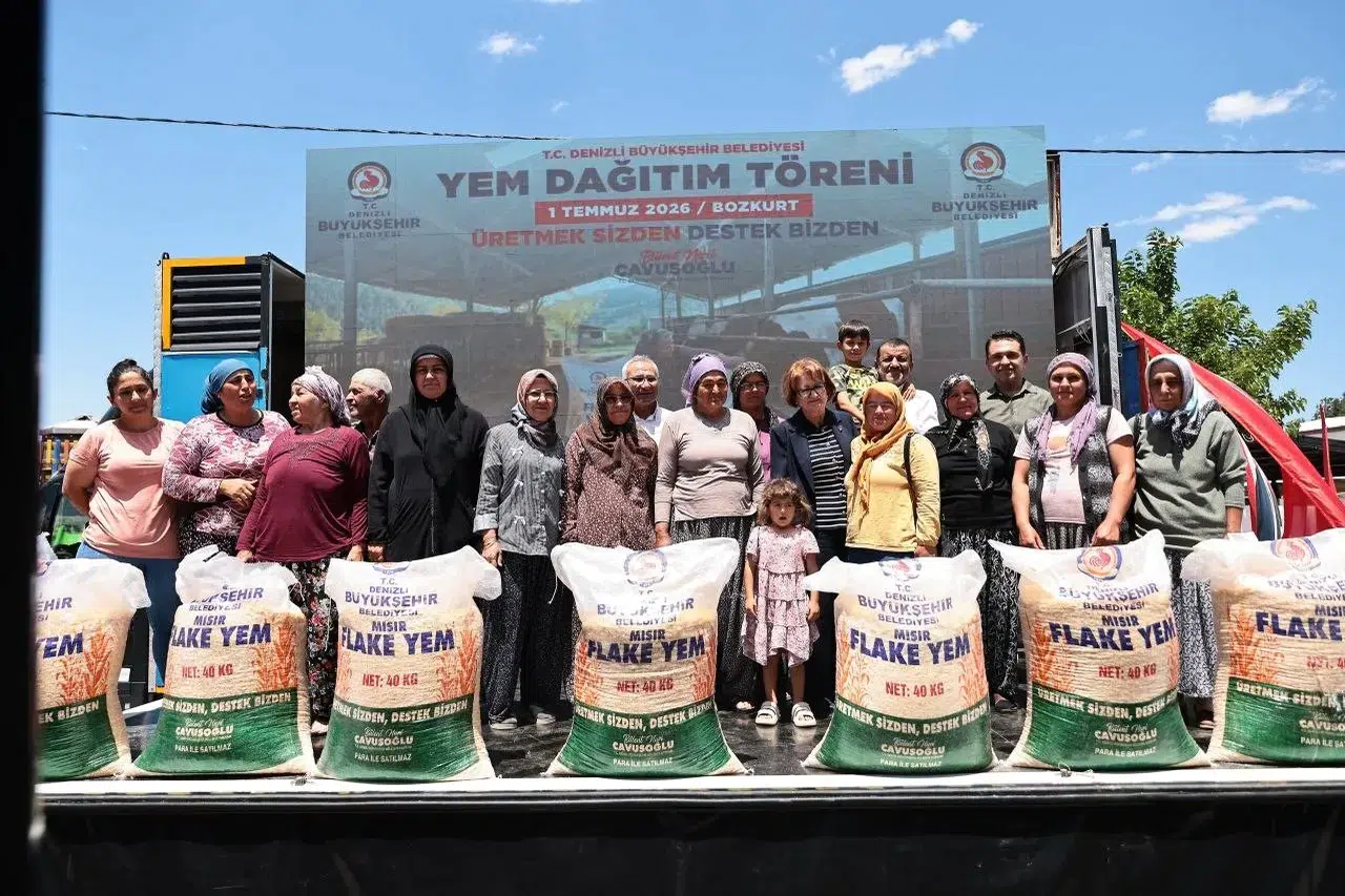 Denizli’de üreticinin yüzü güldü: 32 bin çuval yem desteğiyle hayvancılığa can suyu