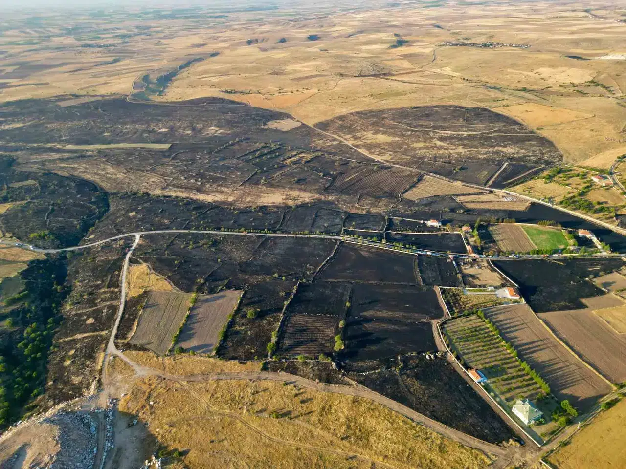 Alevlerin ortasında kalan otomobili jandarma son anda kurtardı