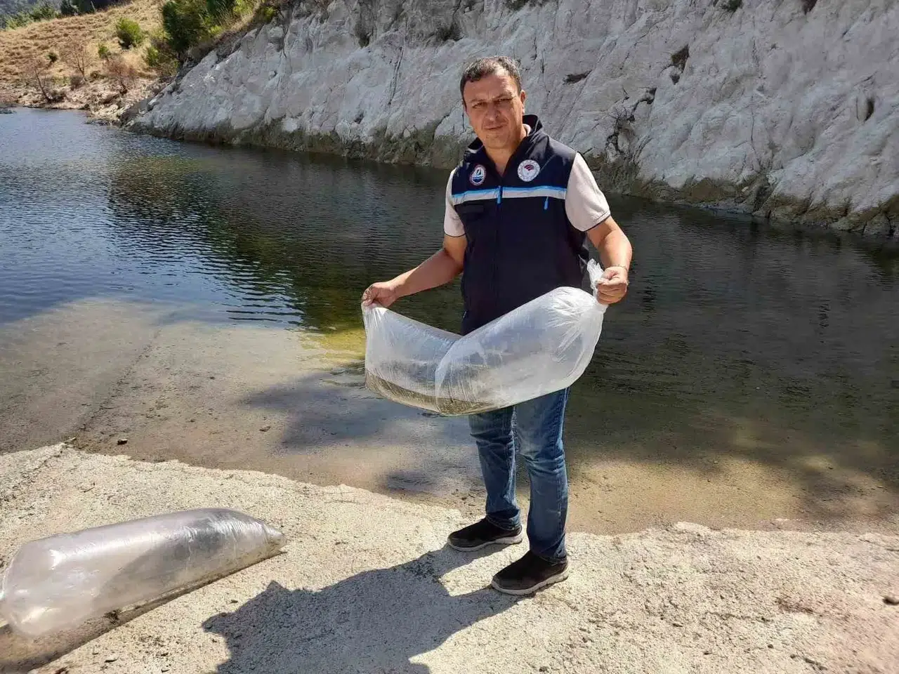 Soma’nın suları bereketleniyor: 250 bin sazan yavrusu doğaya bırakıldı