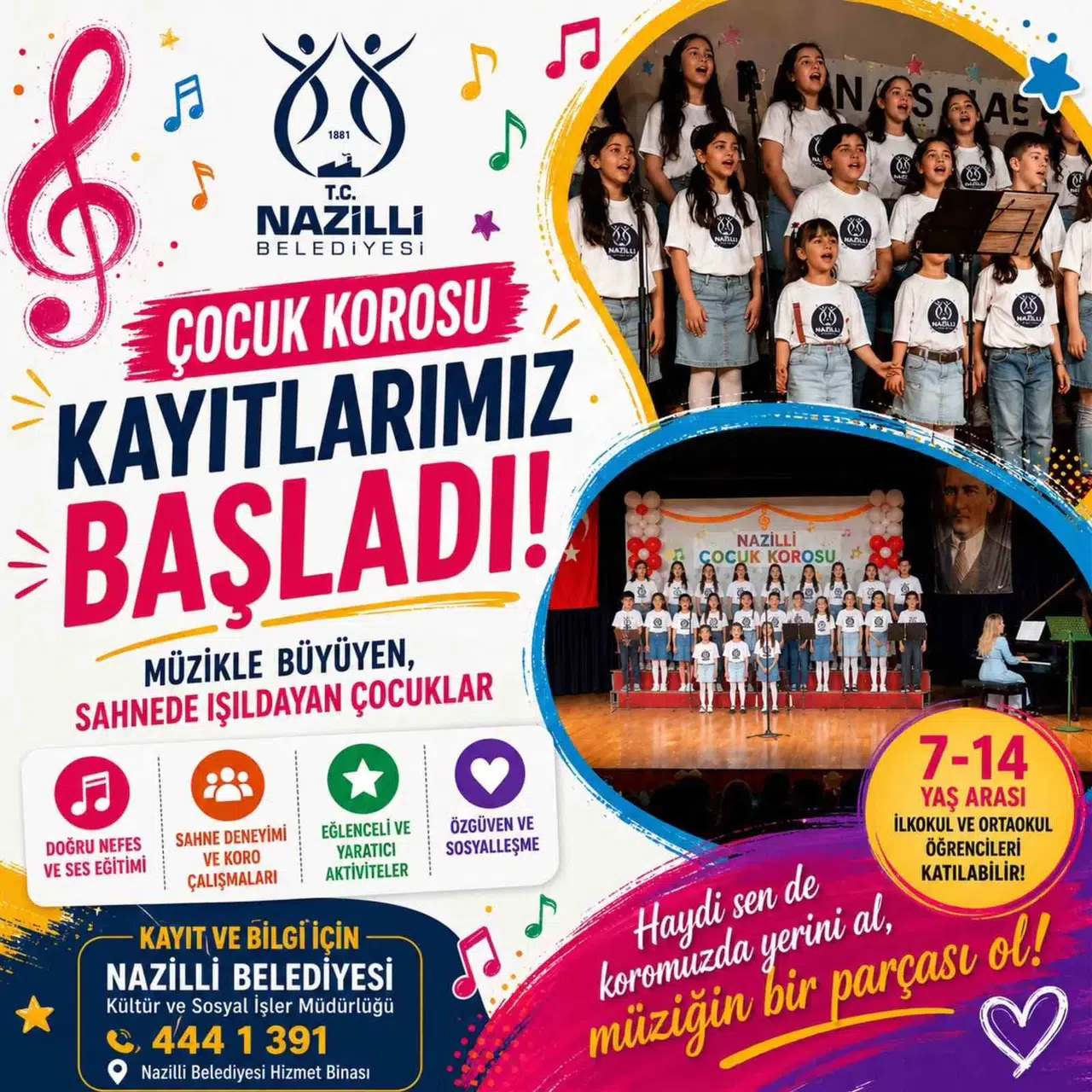 Nazilli’de Minik Sesler İçin Yeni Dönem: Çocuk Korosu Kayıtları Başladı