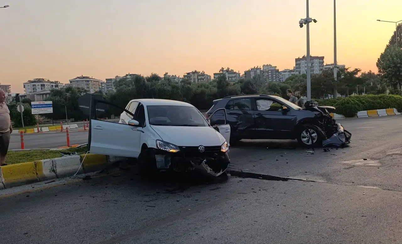 Aydın'da trafik kazası: Otomobil refüje uçtu