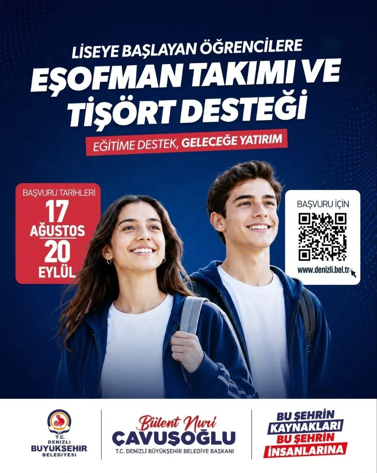 Denizli'de lise heyecanı yaşayan öğrencilere belediyeden kıyafet desteği
