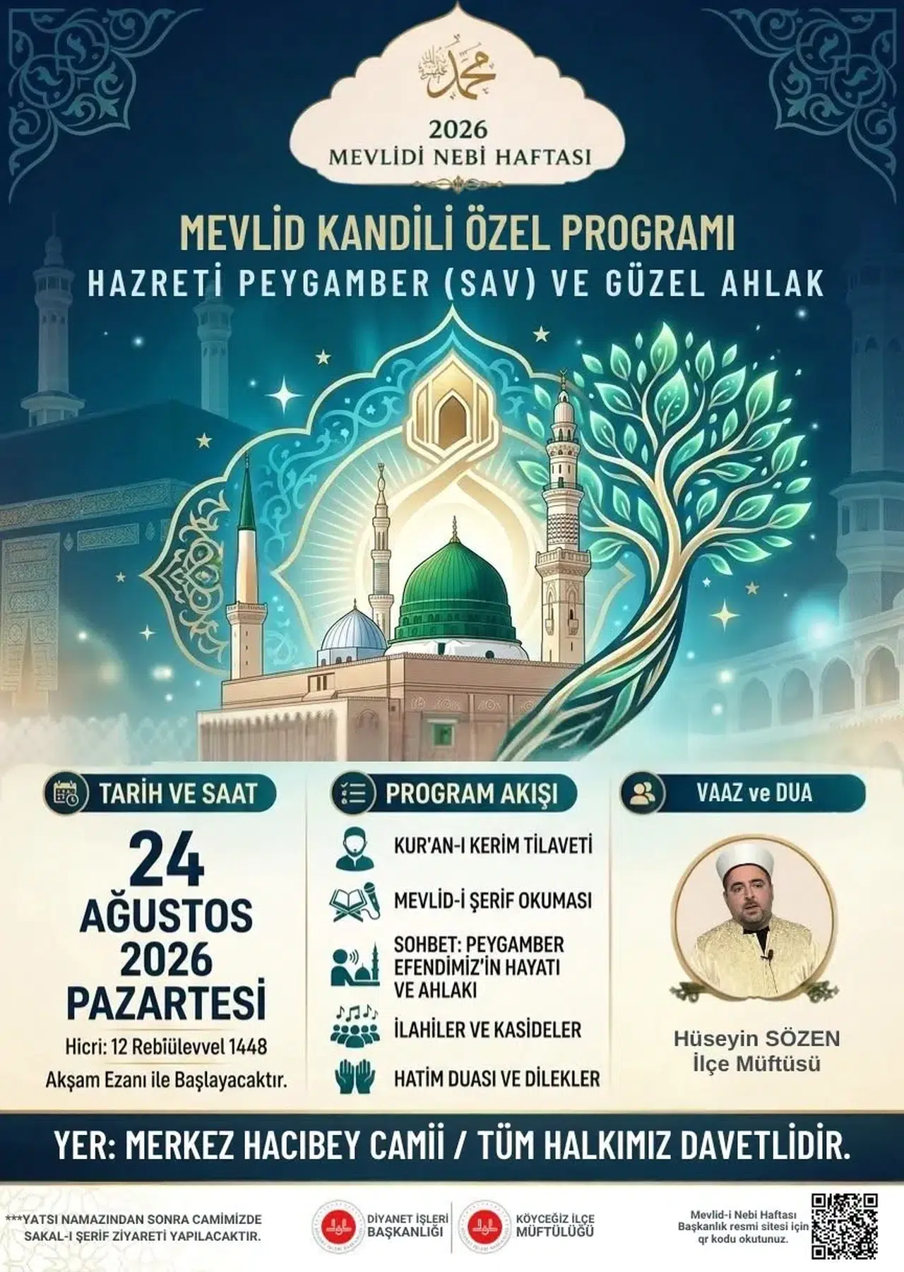 Köyceğiz’de Kandil Gecesi İçin Beş Günlük Manevi Program Hazırlandı