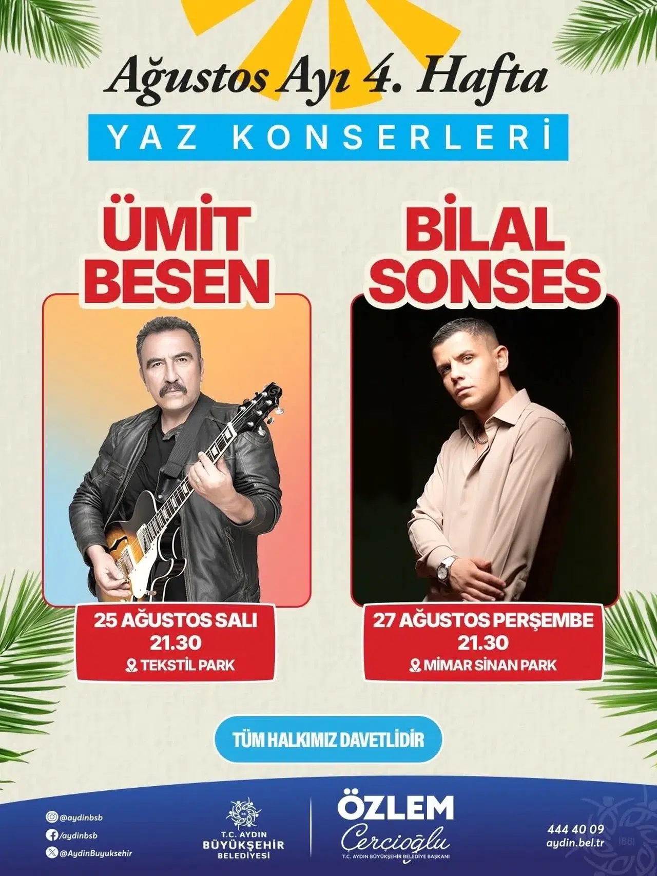 Aydın’da Ağustos Akşamları İki Büyük İsimle Taçlanacak