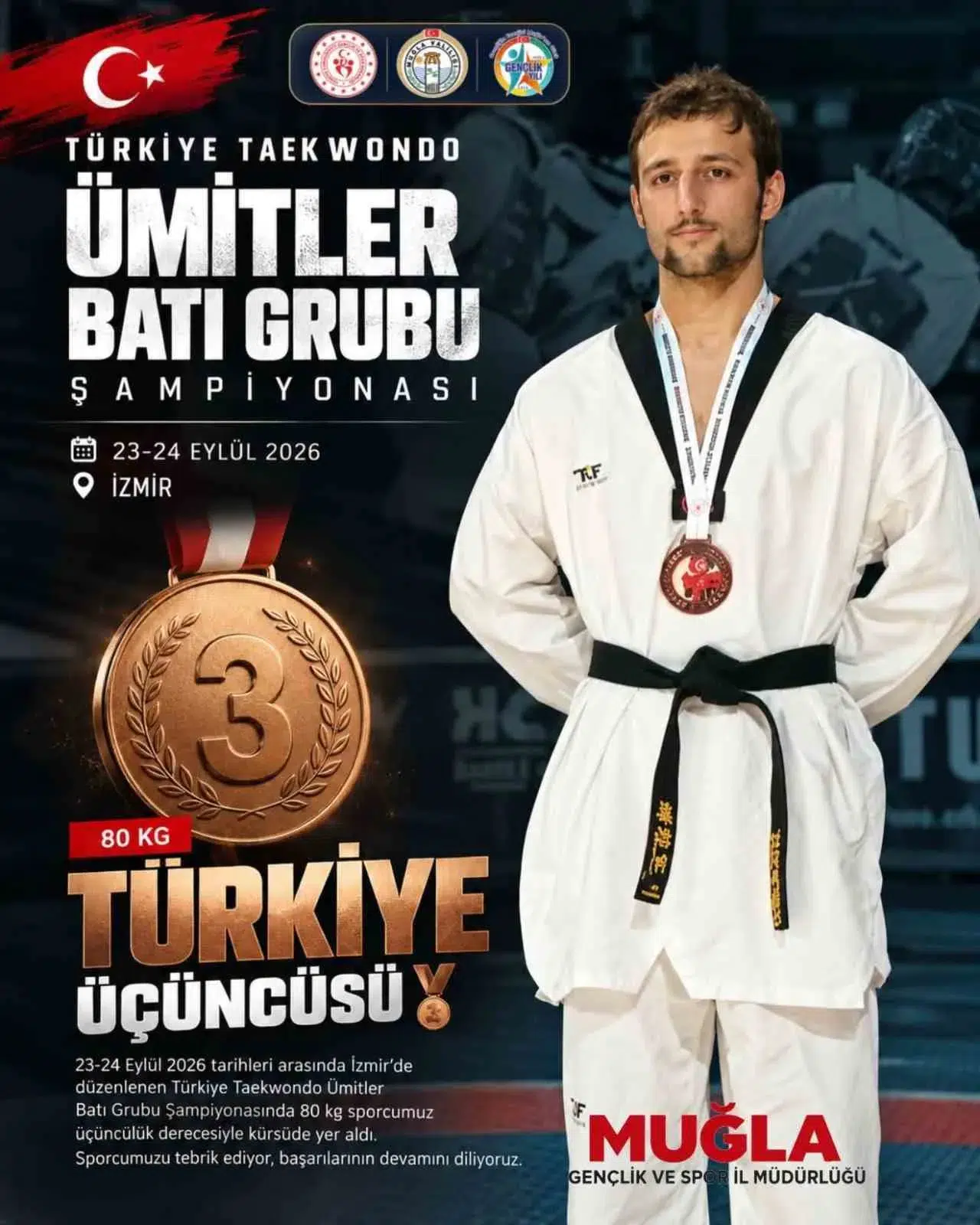 Muğla'nın gururu İzmir'den madalyayla döndü