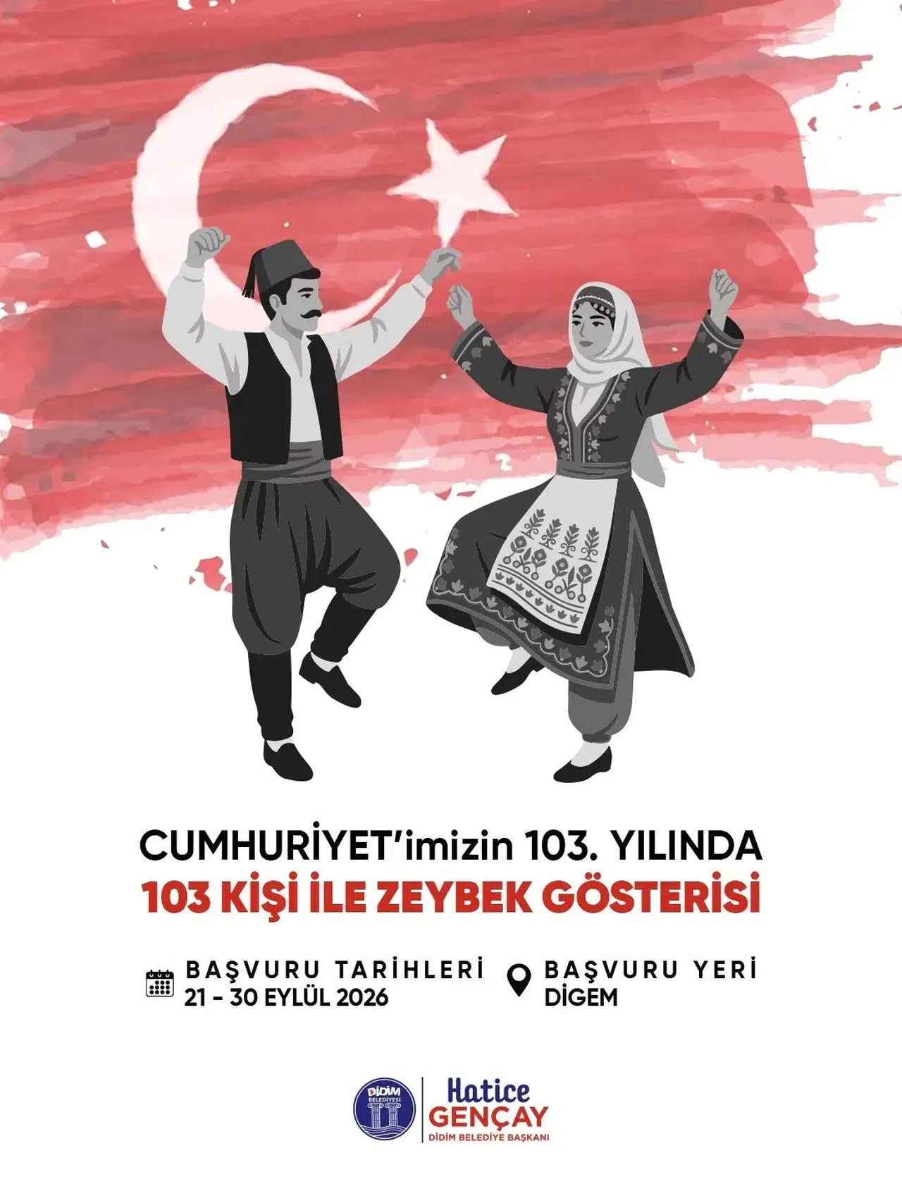 Didim’de Cumhuriyet coşkusu 103 zeybekle taçlanacak