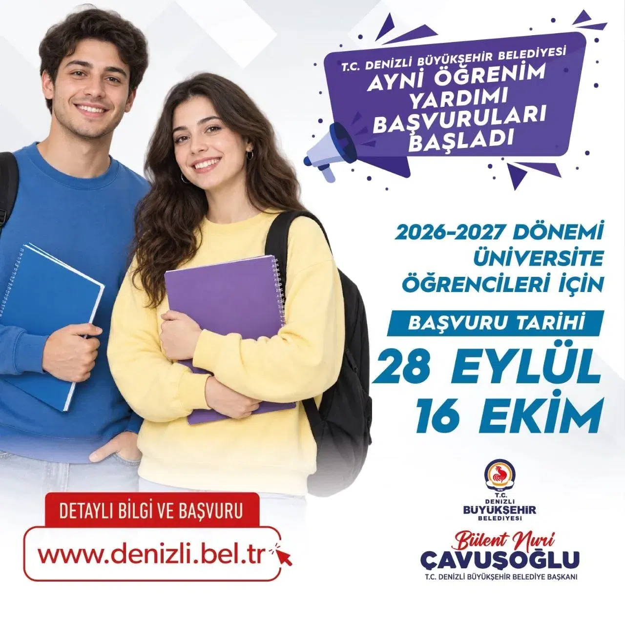 Denizlili üniversitelilere 11 bin TL'lik can suyu: Başvurular başladı