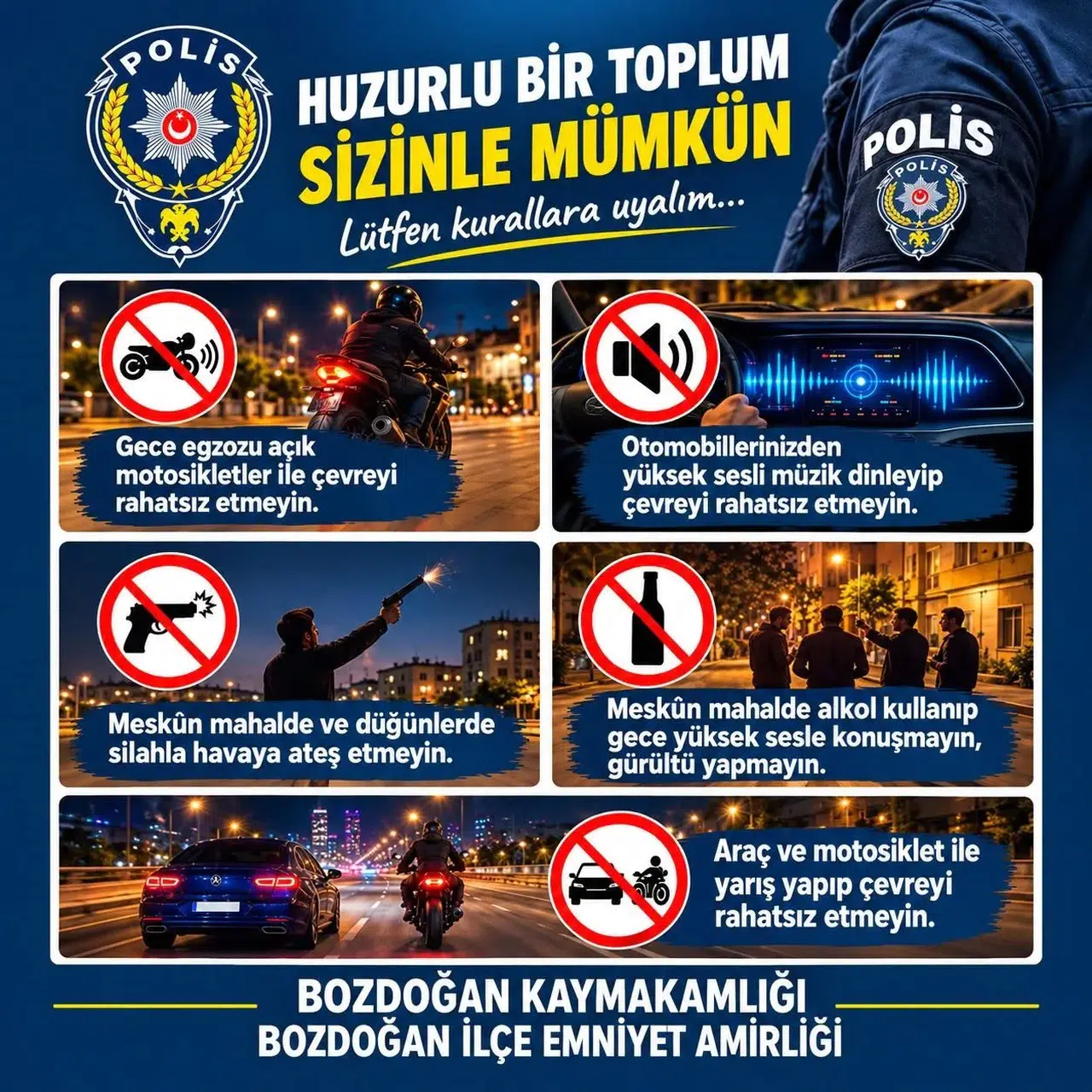 Bozdoğan’da emniyetten kritik uyarı: Huzurunuz için kurallara uyun