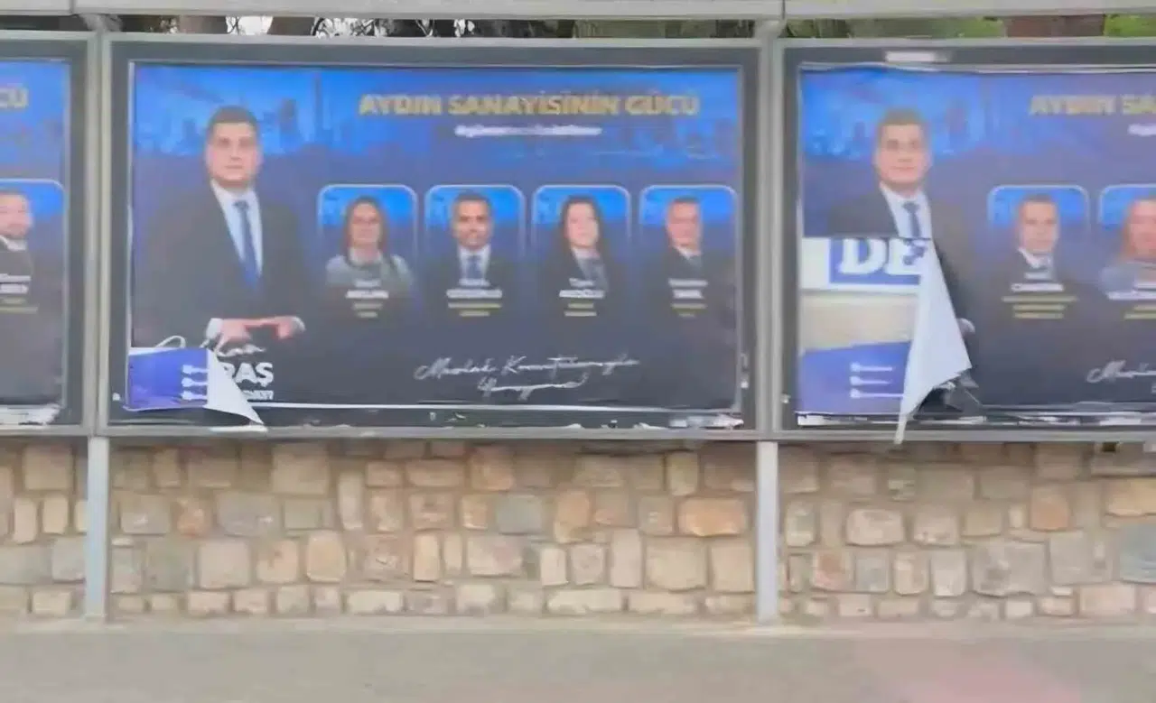 Aydın Sanayi Odası seçimlerinde çirkin saldırı: Başkan Maraş'ın afişlerini hedef aldılar
