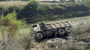 Dalaman'da ıslah çalışması sırasında kaza: Kamyon çaya uçtu