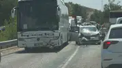 Seydikemer yolunda korkutan kaza: Otobüs ve ticari araç çarpıştı