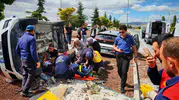 Bolvadin'de Kavşakta Çarpışan İki Otomobilde 7 Yaralı
