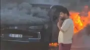 Torbalı'da sessizliğin ortasında patlama sesi: Elektrikli araç küle döndü
