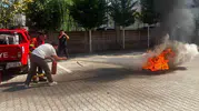 Muğla’da olası afetlere karşı tam donanımlı hazırlık: Personel yangınla mücadeleyi öğrendi