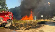 İzmir'de sanayi bölgesinde çıkan ot yangınına hızlı müdahale, endüstriyel felaketi önledi