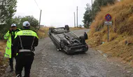 Aydın’da korku dolu anlar: Yokuş aşağı freni boşalan otomobil takla attı