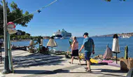 Bodrum limanında kruvaziyer hareketliliği: Binlerce turist ilçeye akın etti