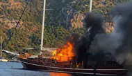 Göcek koylarında korku dolu anlar: Lüks tekneden geriye sadece enkaz kaldı