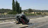 Uşak’ta dehşet anları: Kontrolden çıkan araç taklalar atarak karşı şeride uçtu