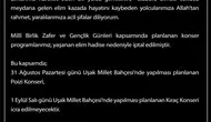 Uşak’ta 30 Ağustos Coşkusu Yasla Gölgelendi: Planlanan Konserler İptal
