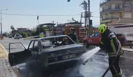 Nazilli yolunda korku dolu anlar: Seyir halindeki otomobil alevlere teslim oldu
