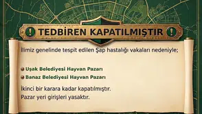 Uşak’ta hayvancılık sektöründe şap önlemi: İki büyük pazar faaliyetlerini durdurdu