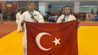 Salihlili judocular Balkanlar'da tarih yazdı: İki bronz madalya birden