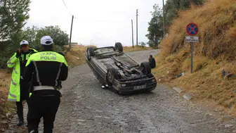 Aydın’da korku dolu anlar: Yokuş aşağı freni boşalan otomobil takla attı