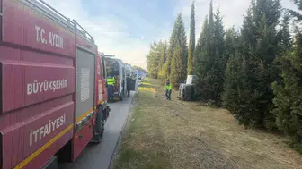 Germencik yolunda korkutan kaza: Direksiyon hakimiyetini kaybetti, araç takla attı
