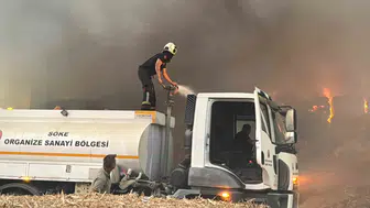 Söke sanayisinde korkutan dumanlar: Ekipler alevlere geçit vermedi
