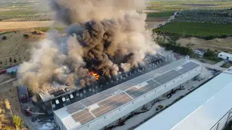 Manisa'da dev tesis alevlere teslim oldu: Milyonluk zarar