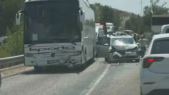 Seydikemer yolunda korkutan kaza: Otobüs ve ticari araç çarpıştı