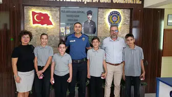 Yenipazar’da minik öğrencilerden emniyete anlamlı ziyaret