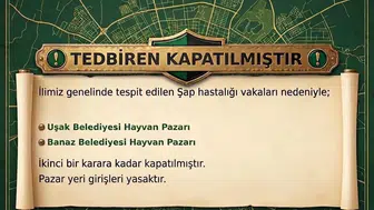 Uşak’ta hayvancılık sektöründe şap önlemi: İki büyük pazar faaliyetlerini durdurdu